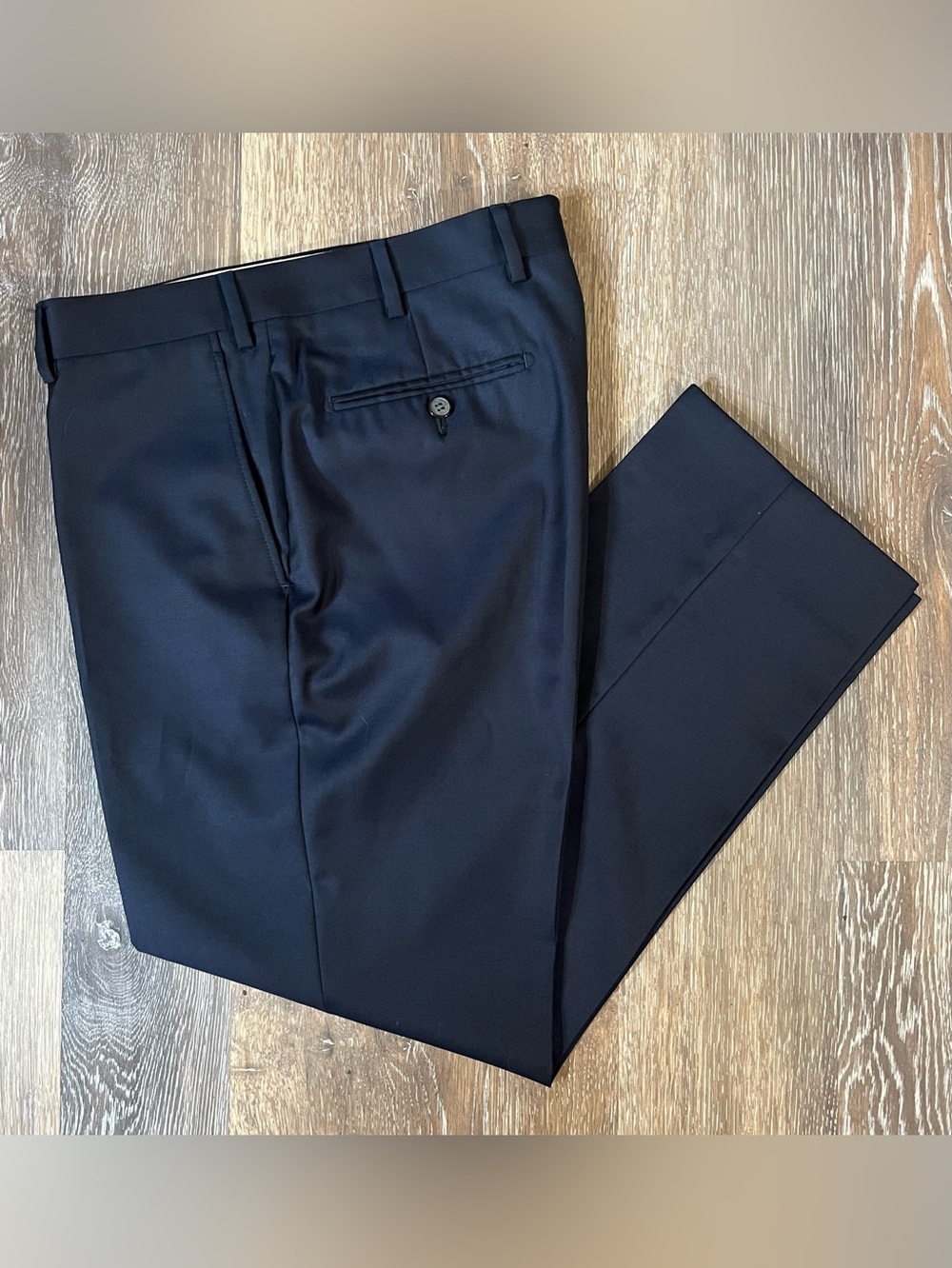 SUITSUPPLY Brescia INT' Navy Blue 100% Wool Dress Trousers 34S